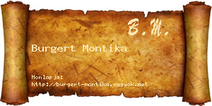 Burgert Montika névjegykártya